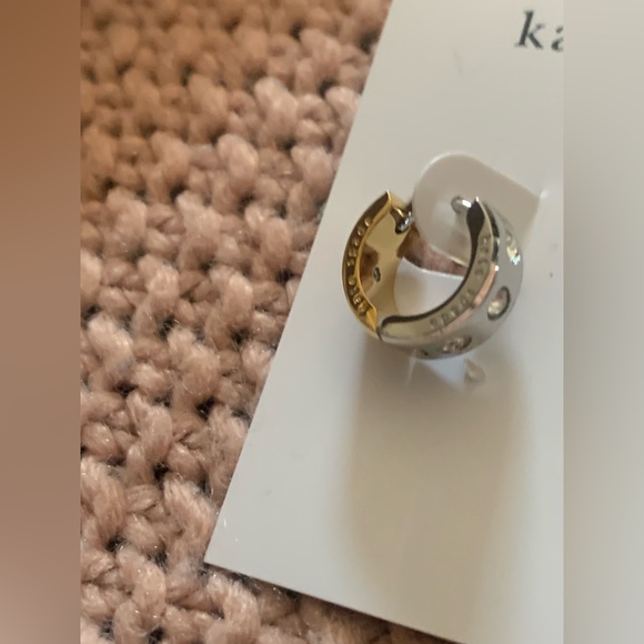 Kate Spade Set In Stone Reversible Gold & Silver Chunky Huggies NWT MSRP: $78.00 - Picture 5 of 8